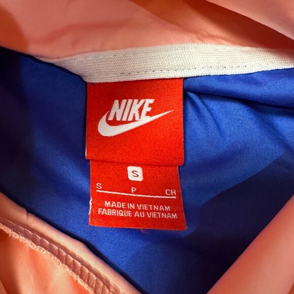 Nike Pink & Blue Retro Cowl Neck Pullover Windbreaker Jacket - Picture 7 of 12